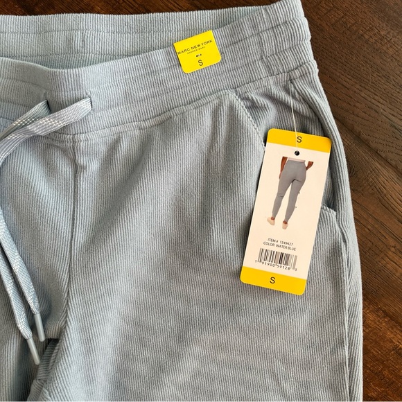 Marc New York Ladies Ribbed Joggers Sweatpants Elastic Waist Size S Water Blue - Picture 14 of 15